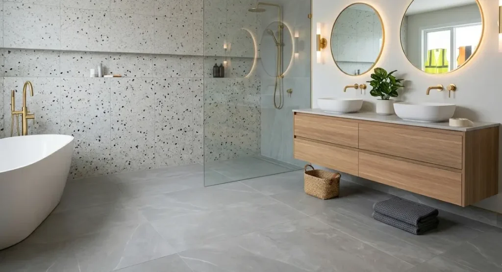 small bathroom renovation ideas  with Floating vanity with open floor clearance