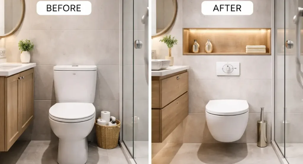 Wall-mounted toilet with concealed tank