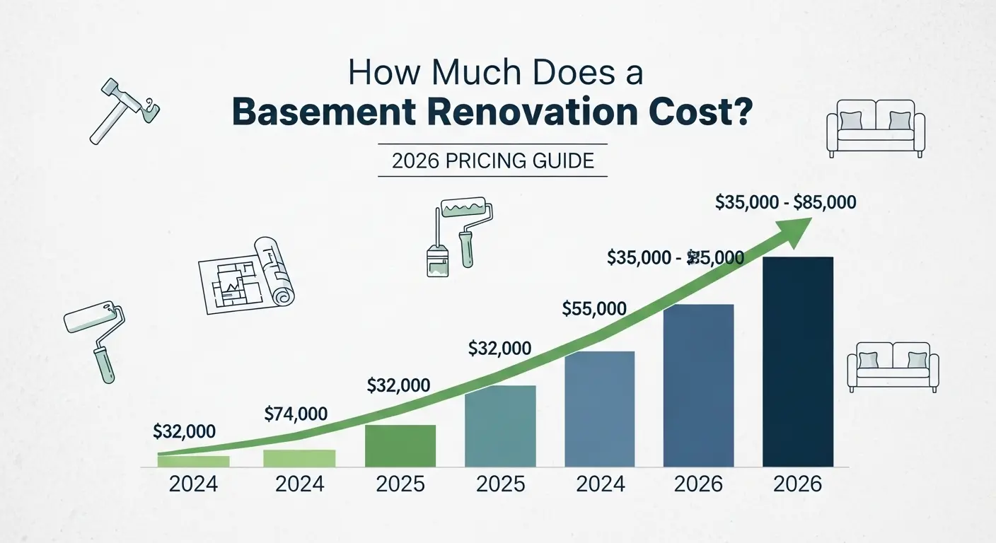 Average basement renovation cost breakdown in 2026 pricing guide