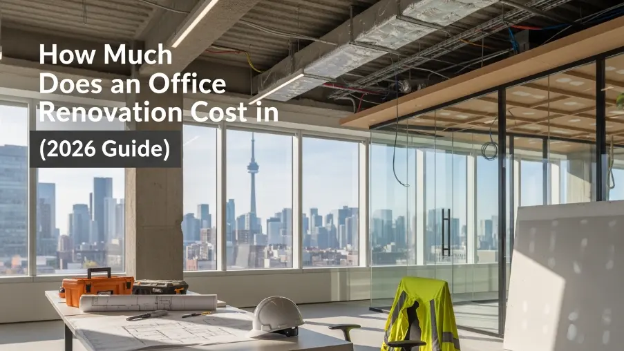 Modern office renovation project in Toronto with cost breakdown for 2026 commercial upgrades