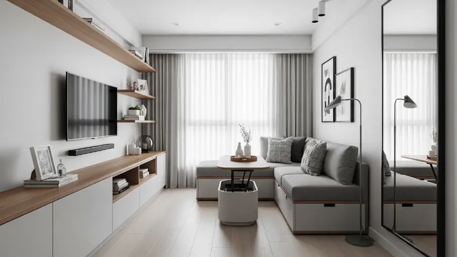 Compact condo interior renovation with smart storage and space-saving design upgrades